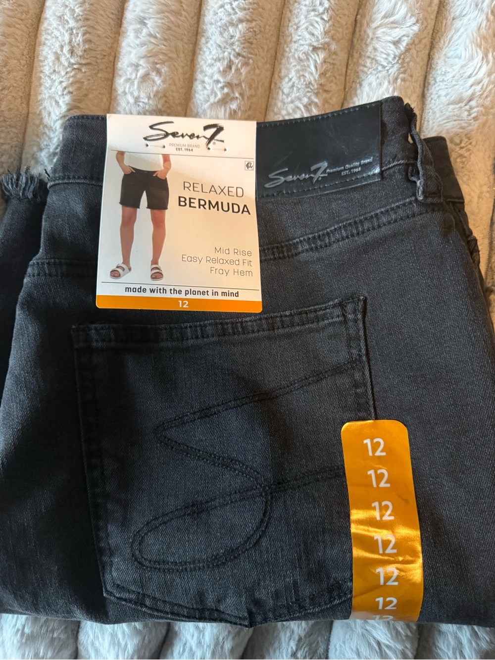 Seven7 Women’s Relaxed Bermuda Shorts - Black Wash